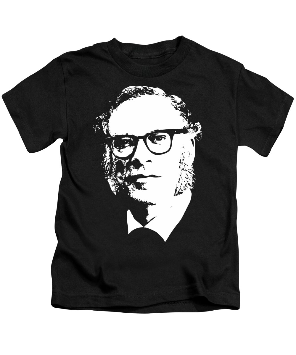 Asimov Kids T-Shirt featuring the digital art Isac Asimov Minimalistic Pop Art by Megan Miller