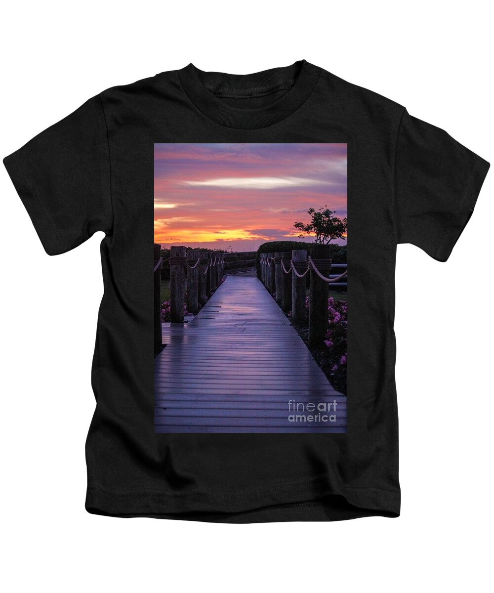 Walkway Kids T-Shirt featuring the photograph Just Another Day in Paradise by Susan Rydberg