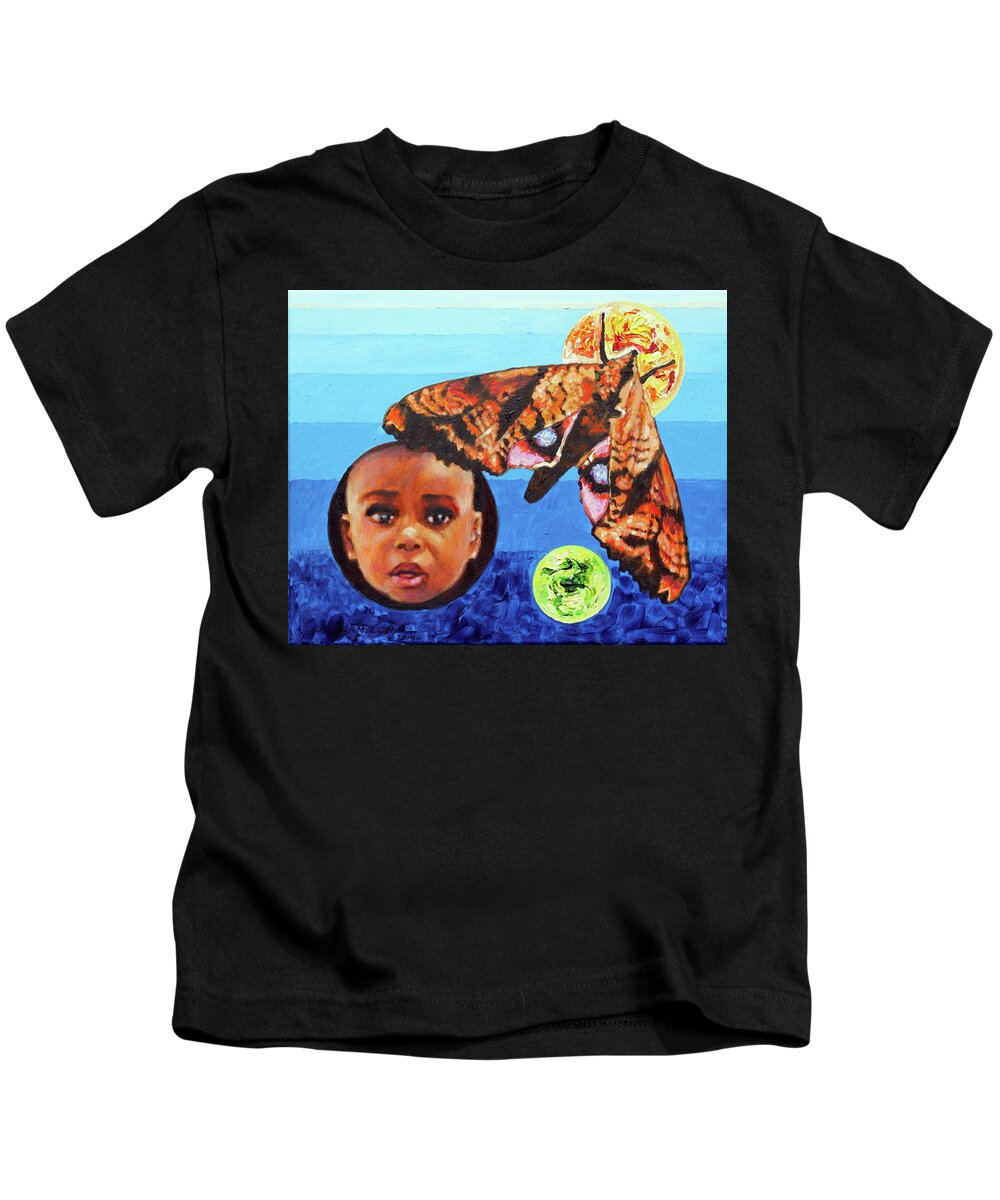 Baby Girl Kids T-Shirt featuring the painting Kennedi Powell by John Lautermilch