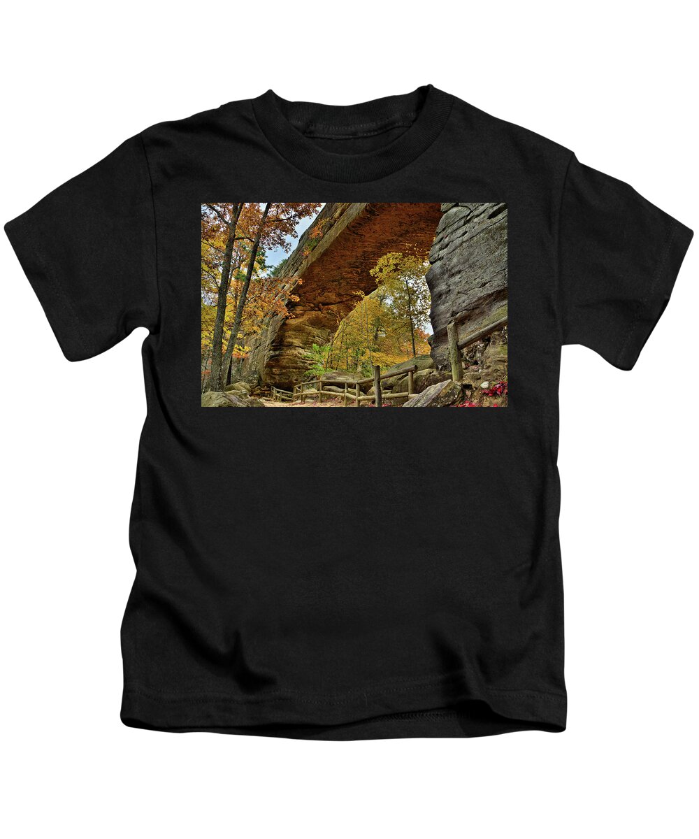 Kentucky Natural Bridge Kids T-Shirt featuring the photograph Kentucky Natural Bridge by Ben Prepelka