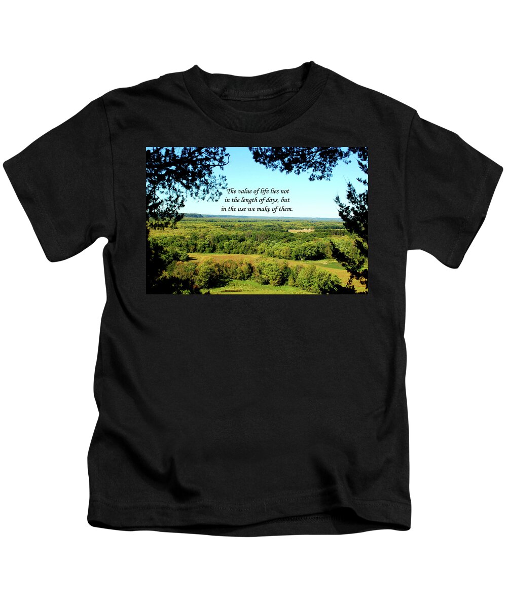 Life Kids T-Shirt featuring the photograph Landscape of Iowa, Inspiration by Sandra J's
