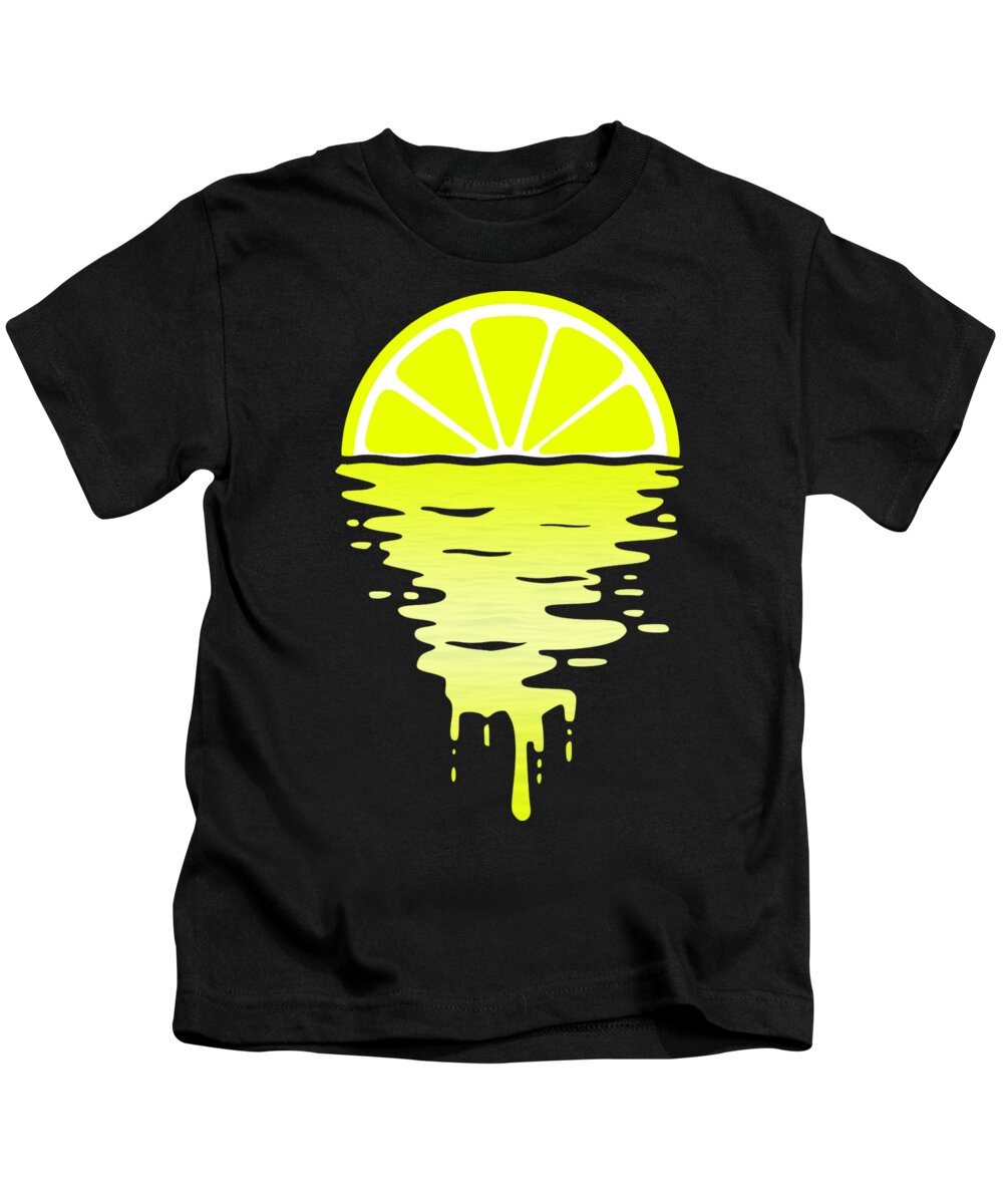 Lemon Kids T-Shirt featuring the digital art Lemon Sunset by Filip Schpindel