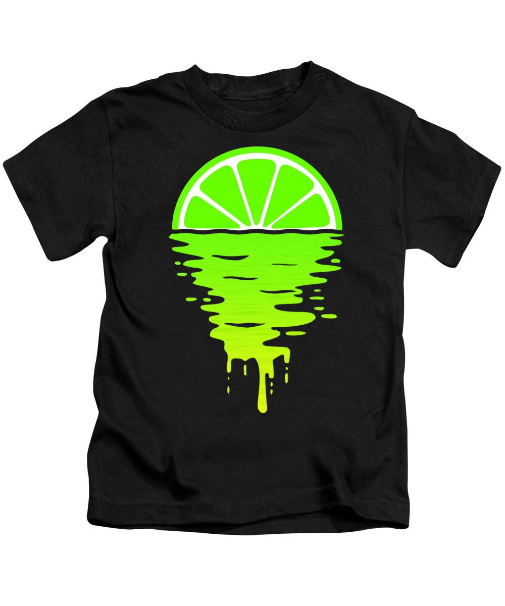 Lemon Kids T-Shirt featuring the digital art Lime Sunset by Filip Schpindel