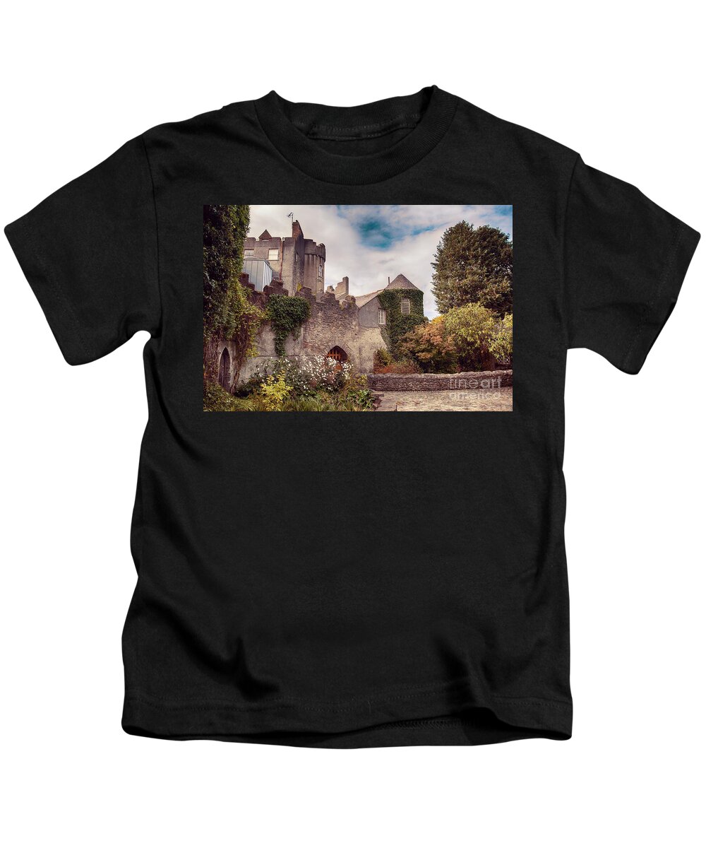 Dublin Kids T-Shirt featuring the photograph Malahide castle by autumn by Ariadna De Raadt
