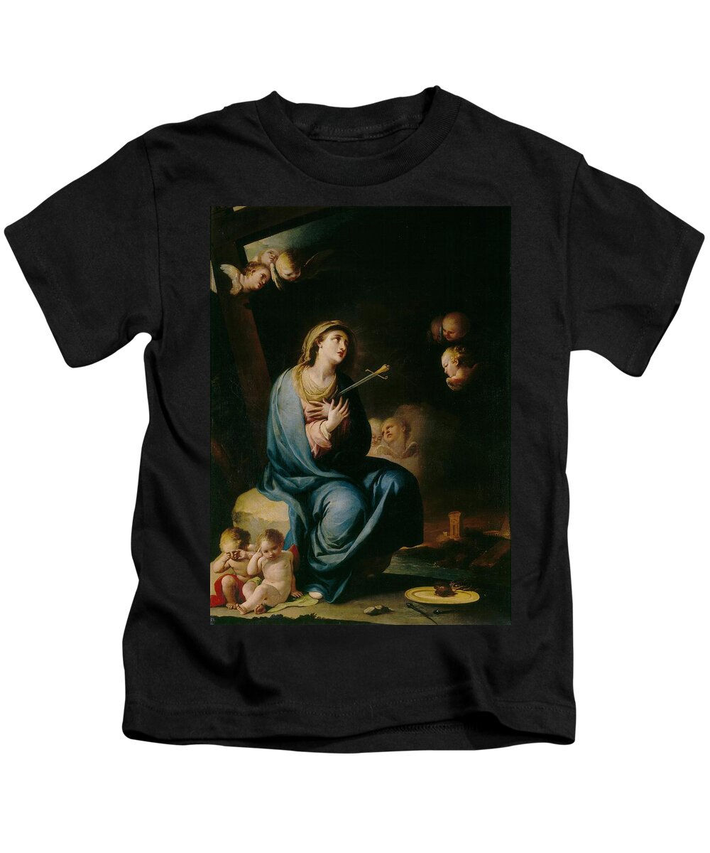 Jose Camaron Boronat Kids T-Shirt featuring the painting 'Mater Dolorosa', 1785-1790, Spanish School, Oil on canvas, 162 cm x 115 c... by Jose Camaron Bonanat -1731-1803-