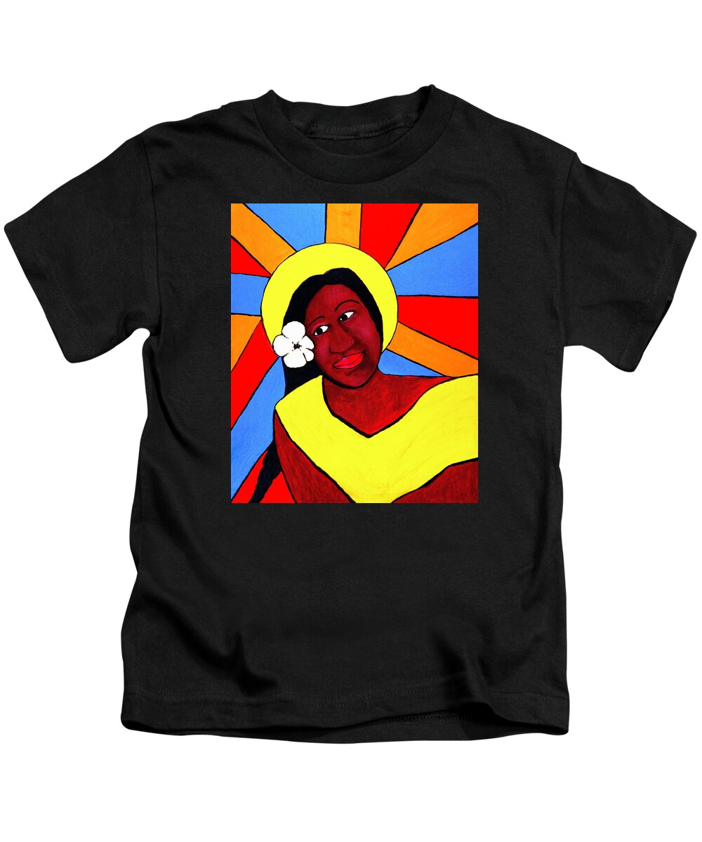 Jose Kids T-Shirt featuring the painting Native Queen by Jose Rojas