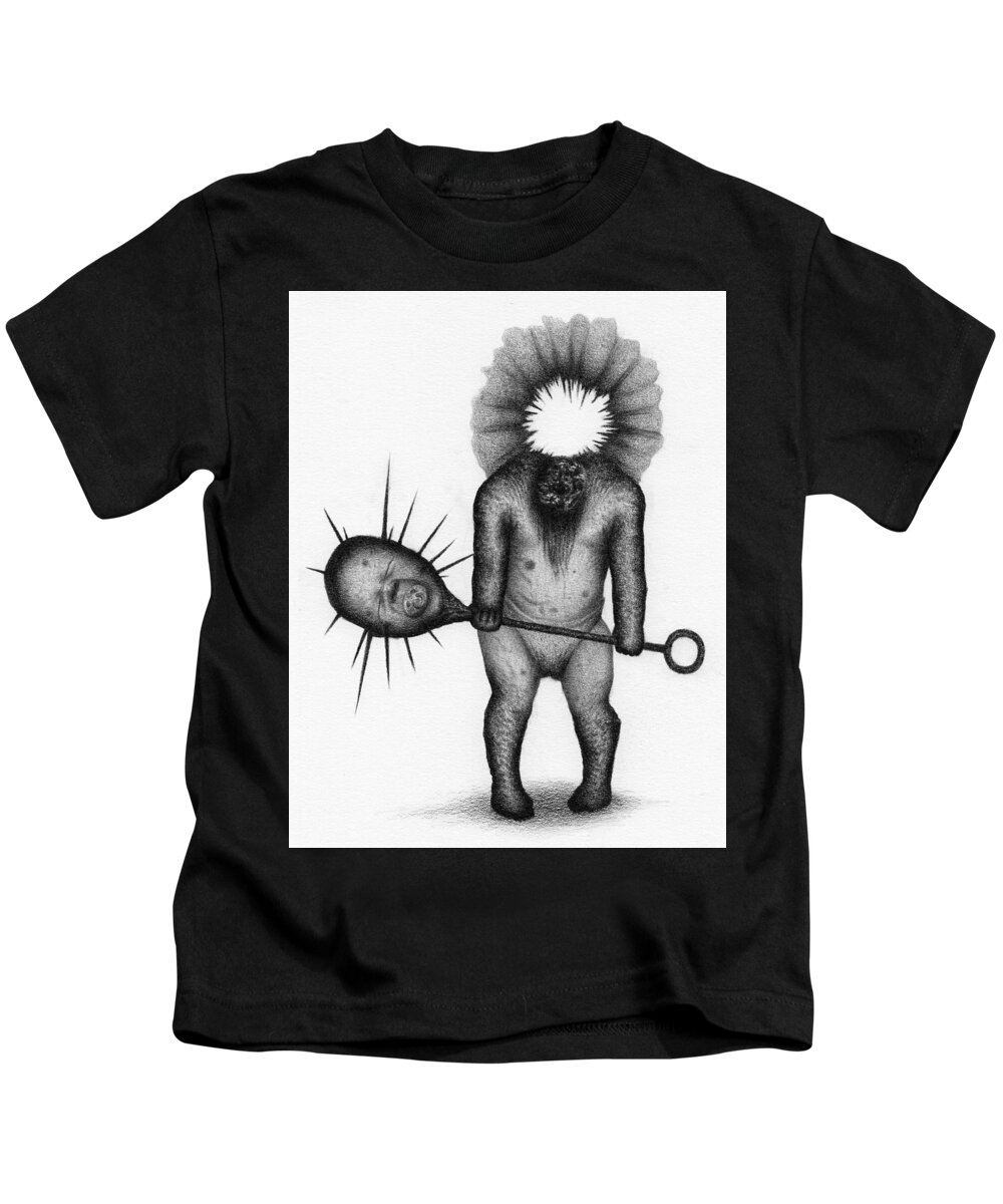 Horror Kids T-Shirt featuring the drawing Nightmare Rattler - Artwork by Ryan Nieves