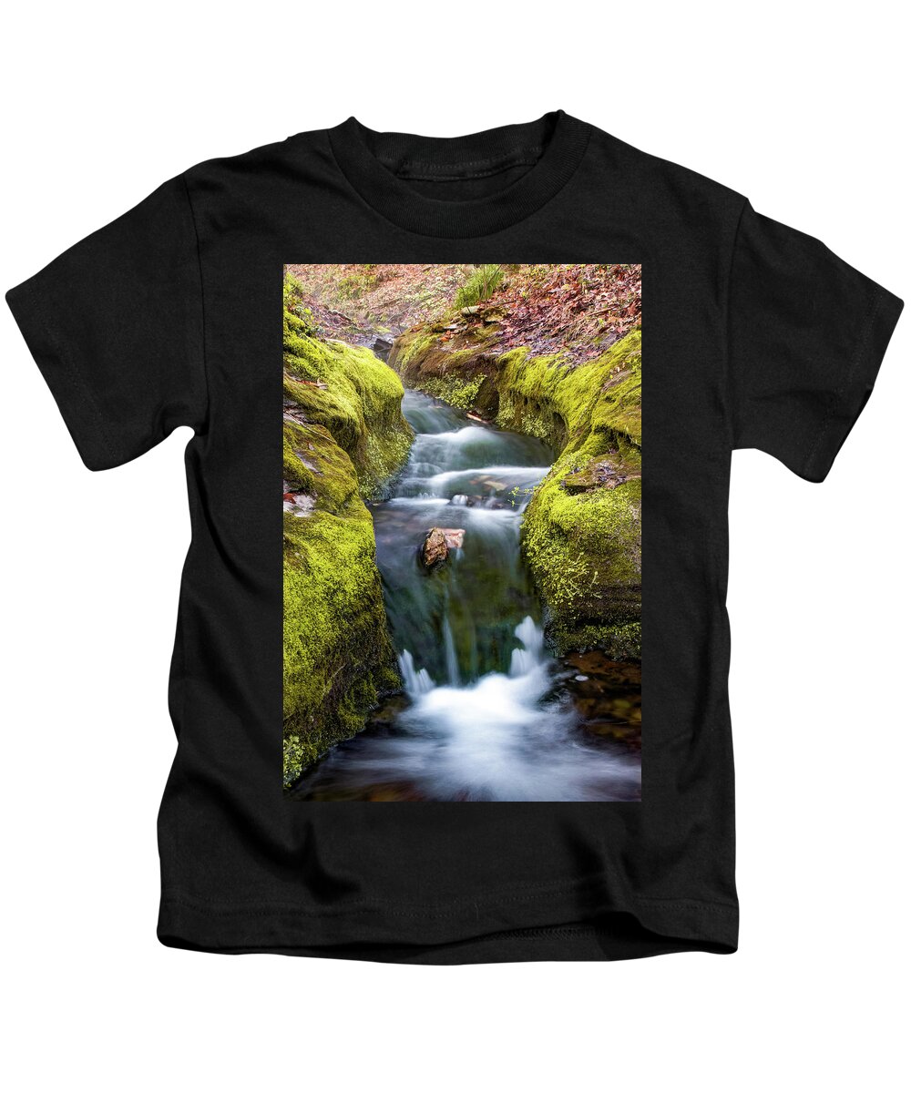 America Kids T-Shirt featuring the photograph Ozark Mountain Stream Waterfall - Northwest Arkansas by Gregory Ballos