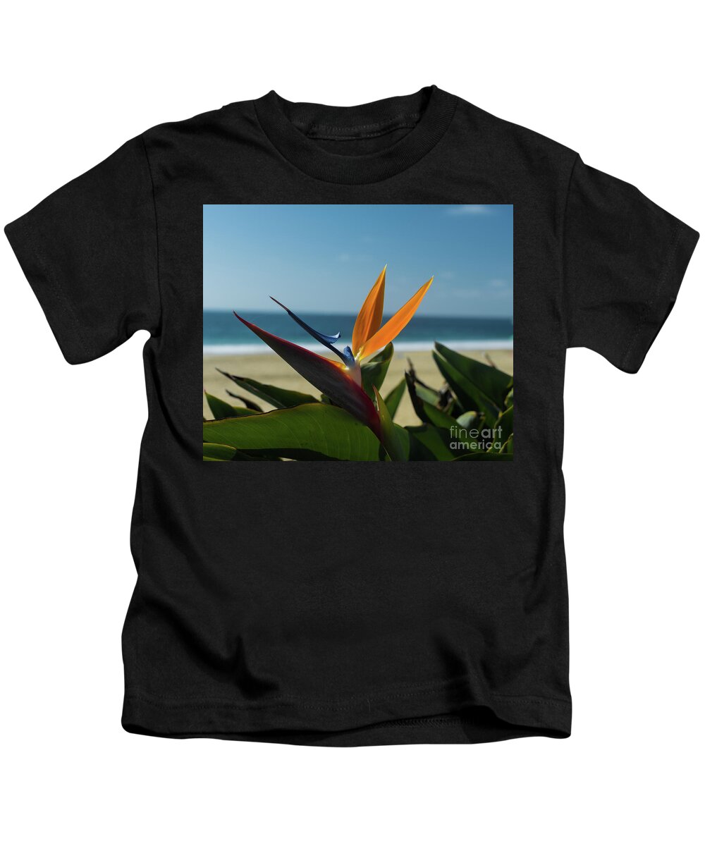 Bird Of Paradise Kids T-Shirt featuring the photograph Paradise at the Beach by Abigail Diane Photography