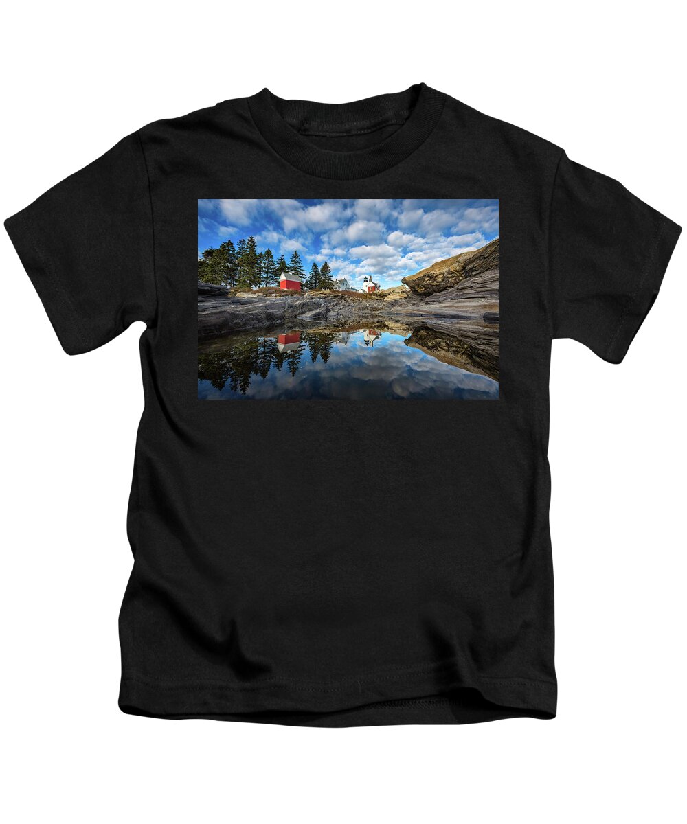 Bristol Kids T-Shirt featuring the photograph Perfect Reflections - Pemaquid Point Light by Robert Clifford