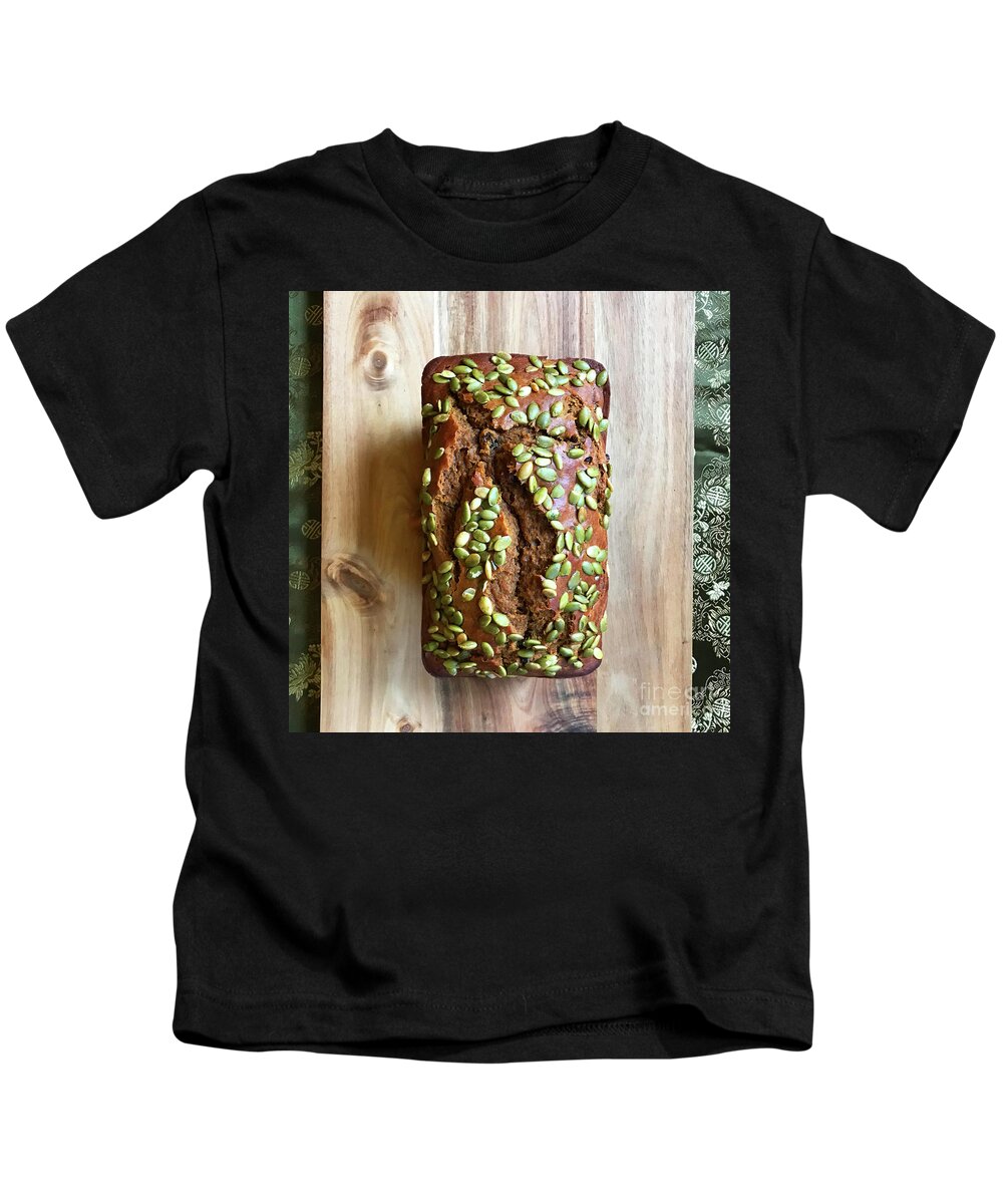Bread Kids T-Shirt featuring the photograph Pumpkin and Cranberry Sourdough by Amy E Fraser