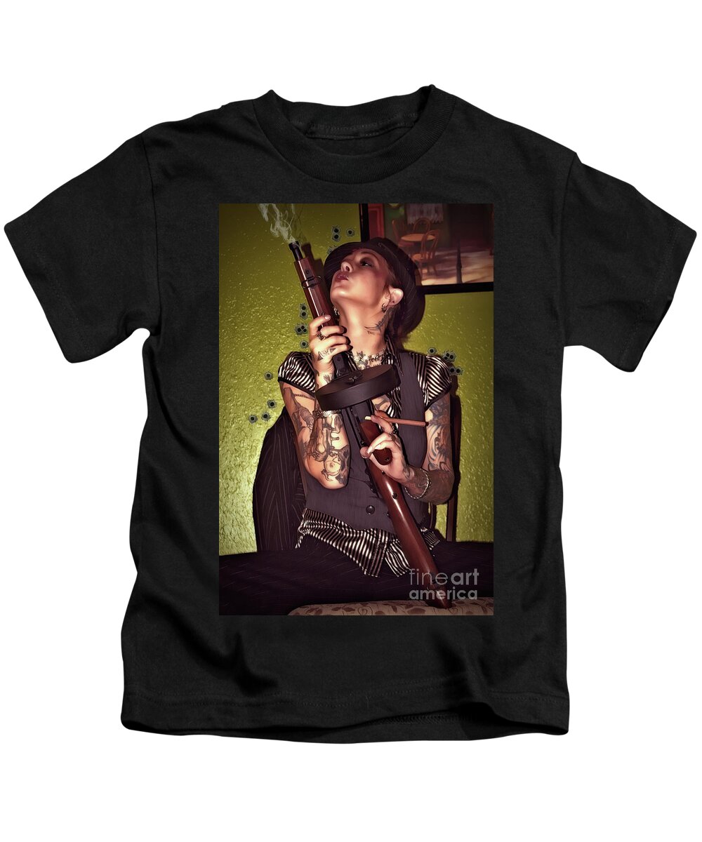 Dark Kids T-Shirt featuring the digital art Pure Gangster by Recreating Creation