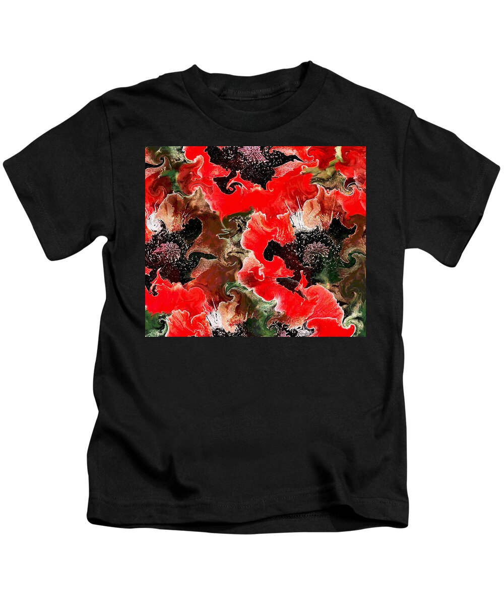 Poppies Kids T-Shirt featuring the mixed media Red Poppy by Natalie Holland