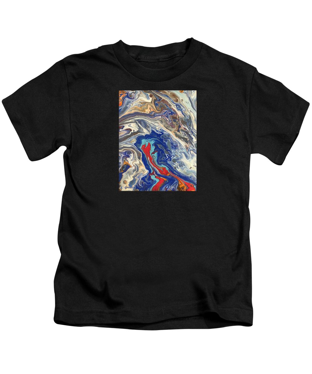 Abstract Kids T-Shirt featuring the painting Red Tide by Lessandra Grimley