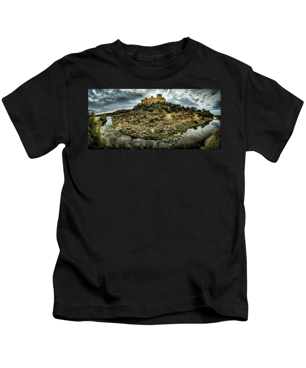 River Kids T-Shirt featuring the digital art Riverisland Castle by Micah Offman