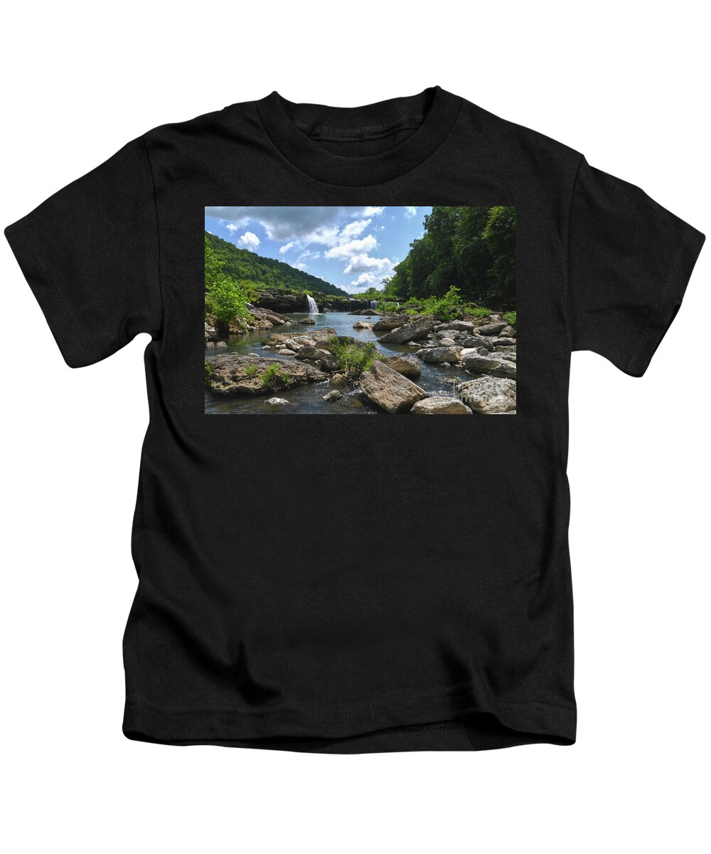 Waterfalls Kids T-Shirt featuring the photograph Rock Island State Park 7 by Phil Perkins