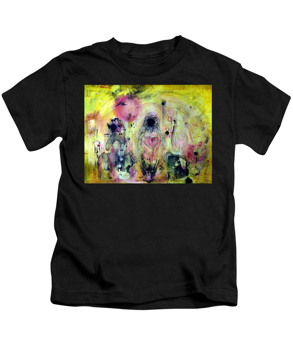 Pink Kids T-Shirt featuring the painting Sanguine by 'REA' Gallery