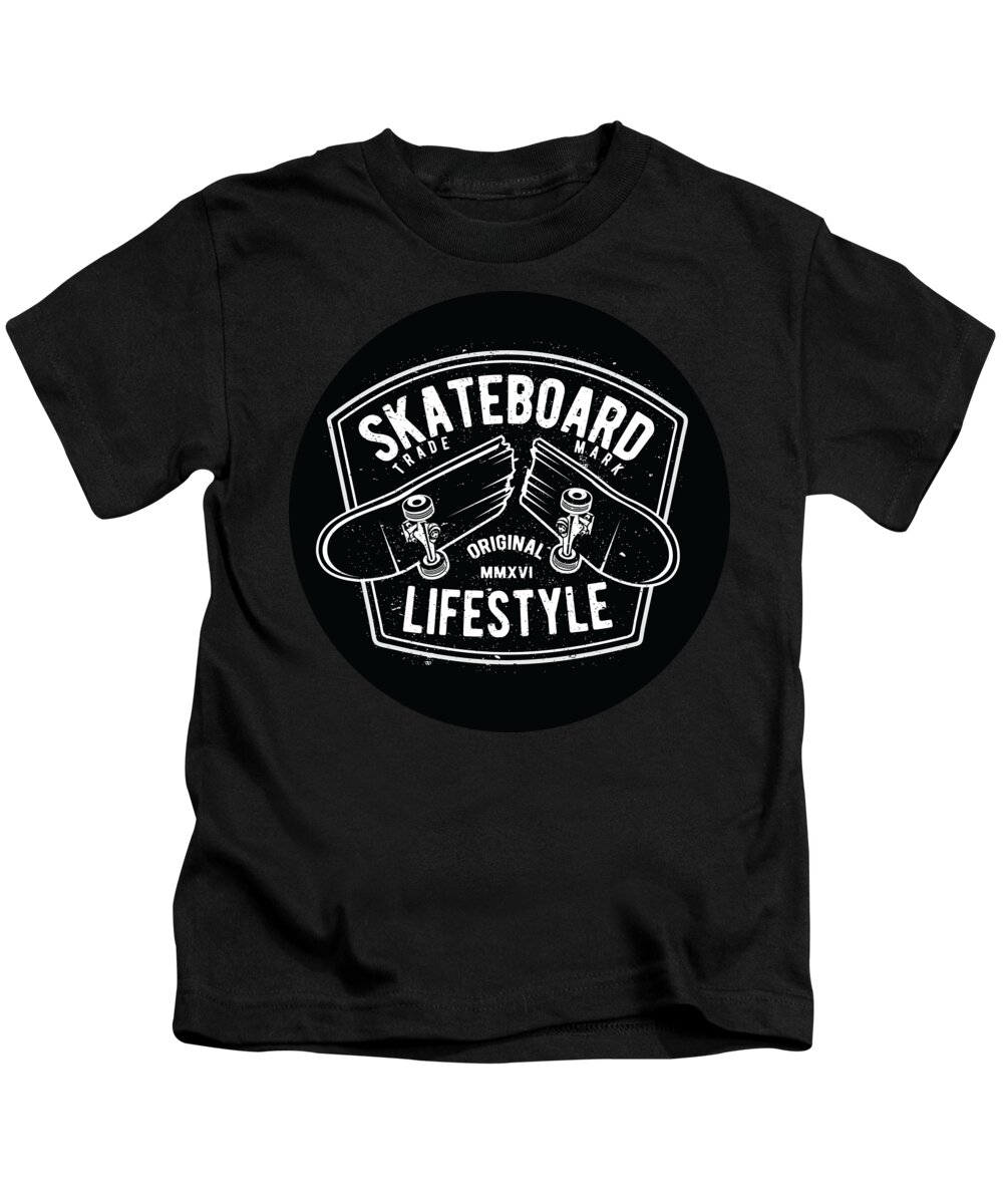Broken Kids T-Shirt featuring the digital art Skateboard Lifestyle by Long Shot