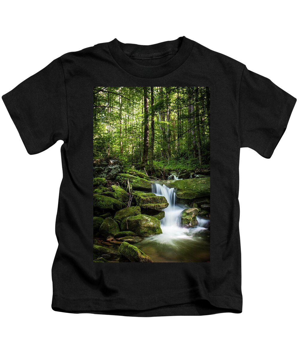 Smokey Mountains Kids T-Shirt featuring the photograph Smokey Mountain Serenity by Randall Allen