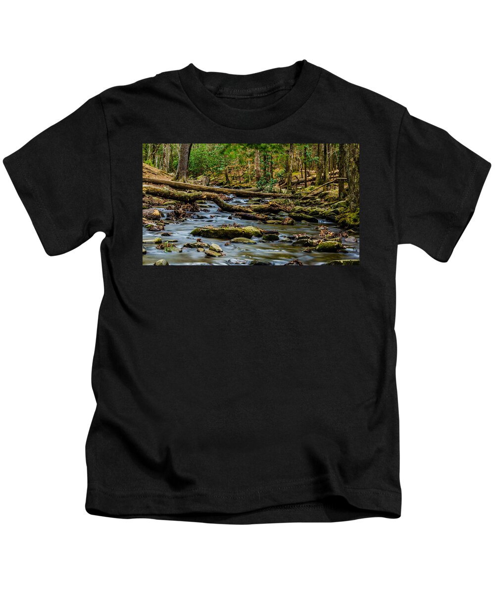 Abrams Creek Kids T-Shirt featuring the photograph Smoky Mountain Stream by Douglas Wielfaert