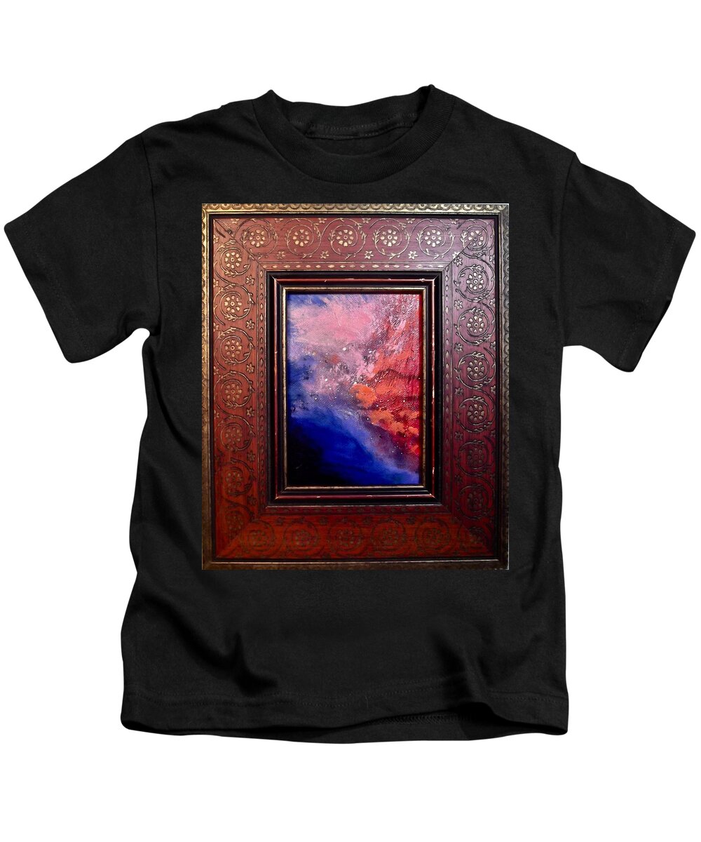 Painting Kids T-Shirt featuring the painting Space Lava by Les Leffingwell