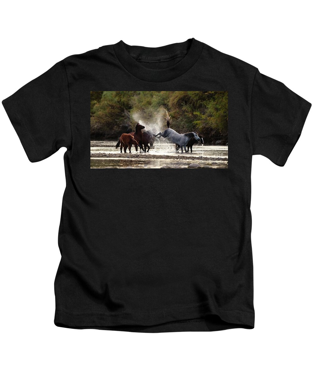 Action Kids T-Shirt featuring the photograph Splashing Kick by Shannon Hastings