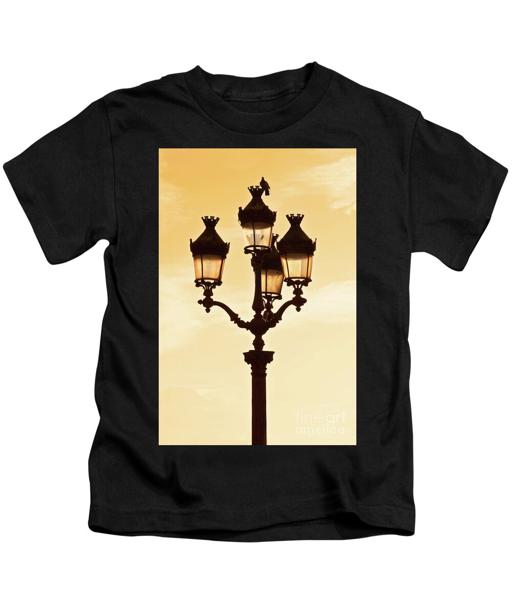 Paris Kids T-Shirt featuring the photograph Street lamp in Paris by Delphimages Paris Photography