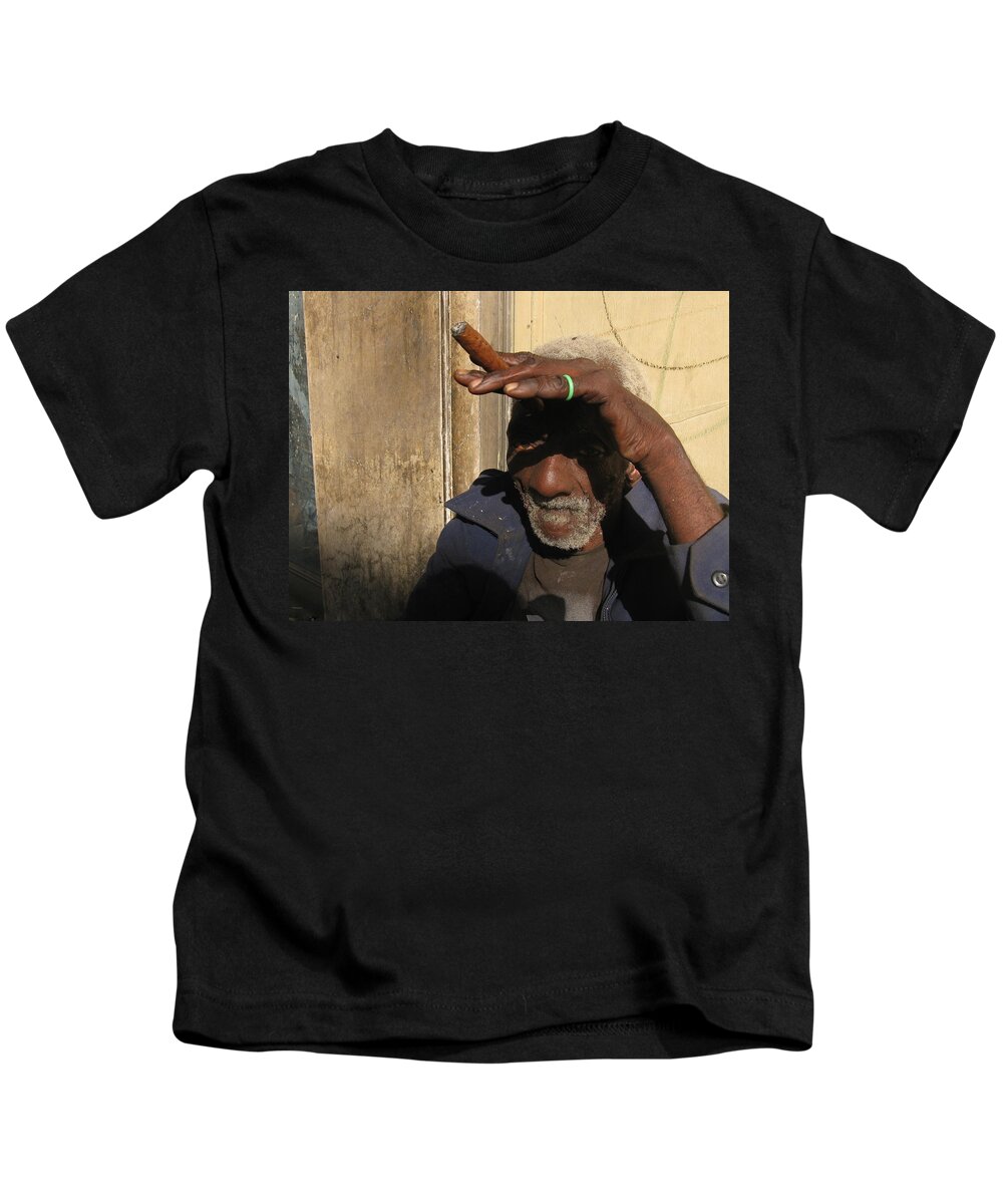 Black Man Kids T-Shirt featuring the photograph Strong Sun by Inge Elewaut