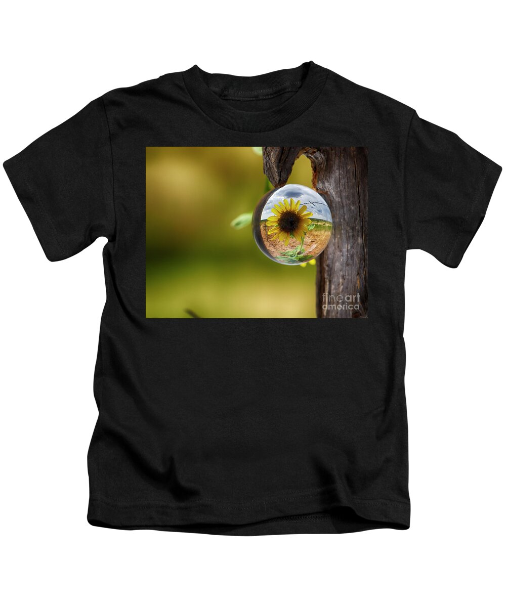 Sunflower Kids T-Shirt featuring the photograph Sunflower Drop by See It In Texas