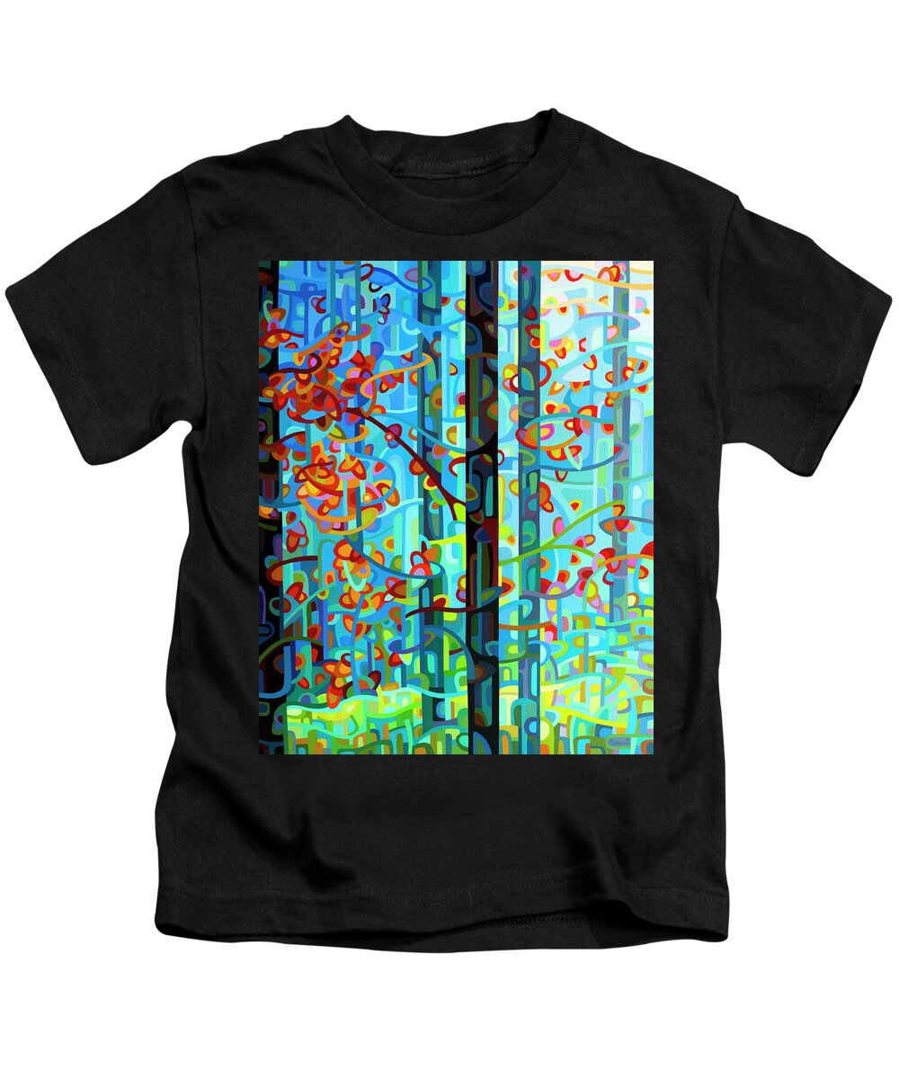 Blue Kids T-Shirt featuring the painting The Deep by Mandy Budan