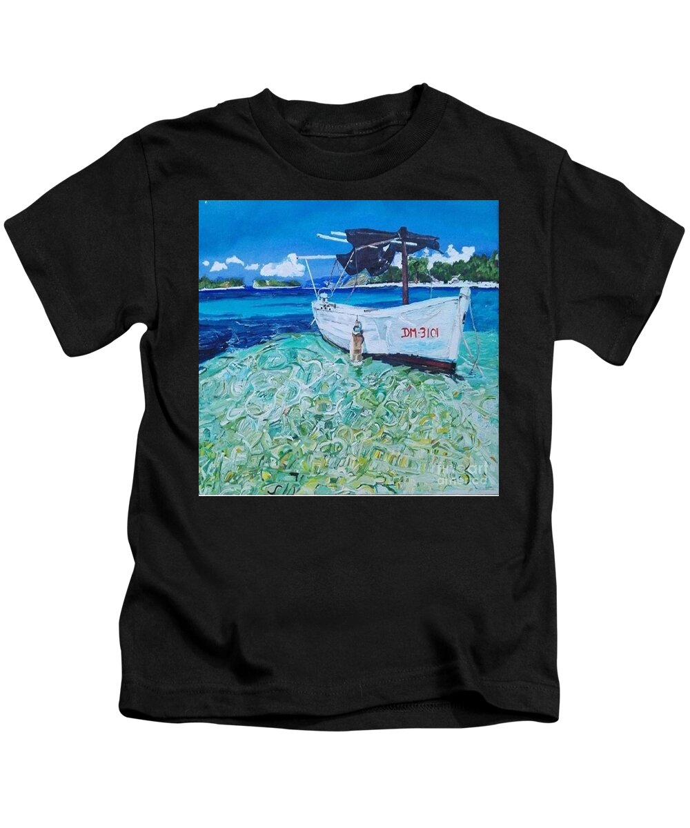 Acrylic Painting Kids T-Shirt featuring the painting The DM - 3101 by Denise Morgan