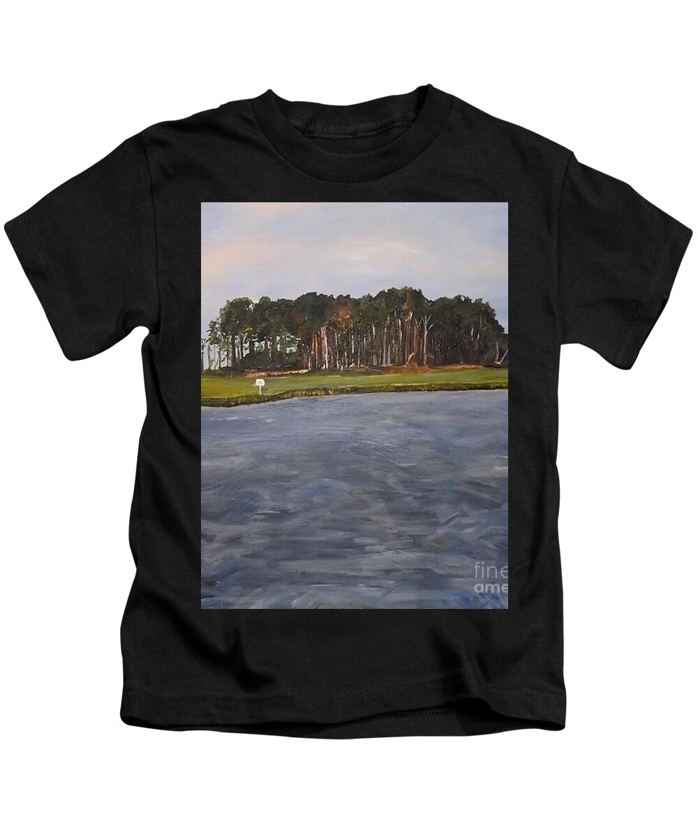 Acrylic Kids T-Shirt featuring the painting The Island by Denise Morgan