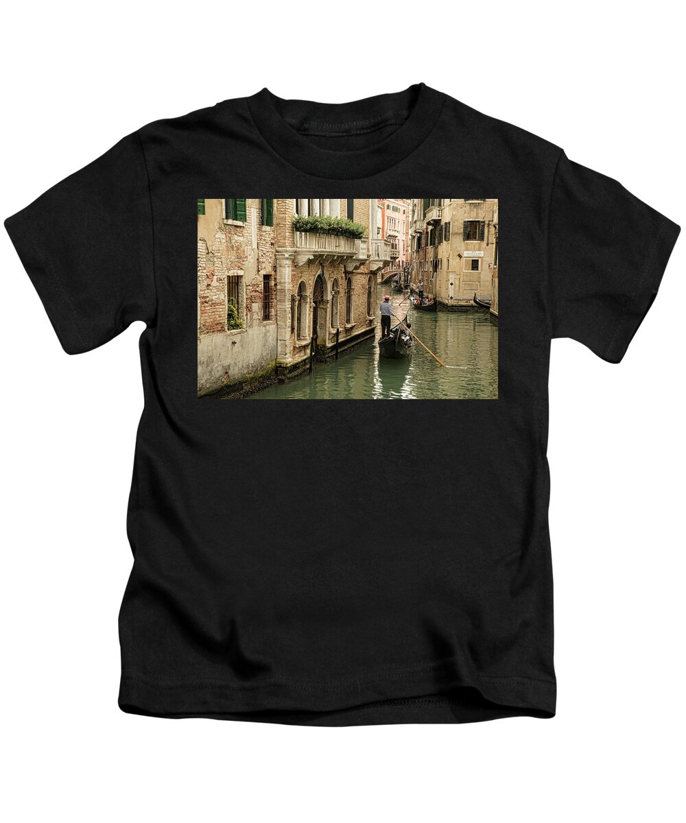 Venice Kids T-Shirt featuring the photograph The Morning Commute by Mary Buck