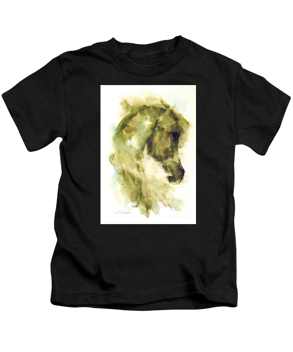 Horses Kids T-Shirt featuring the painting The Sage by Janette Lockett