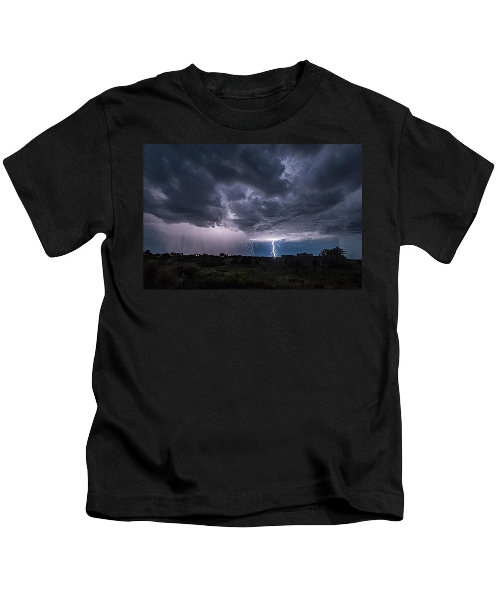 © 2019 Lou Novick All Rights Reversed Kids T-Shirt featuring the photograph Thunderstorm #2 by Lou Novick