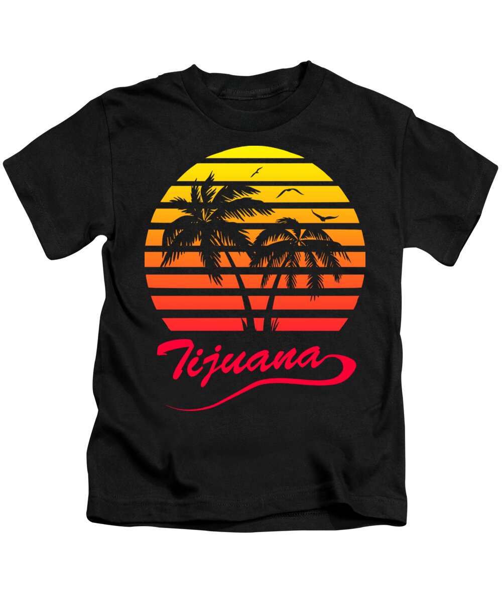 Sunset Kids T-Shirt featuring the digital art Tijuana Sunset by Filip Schpindel