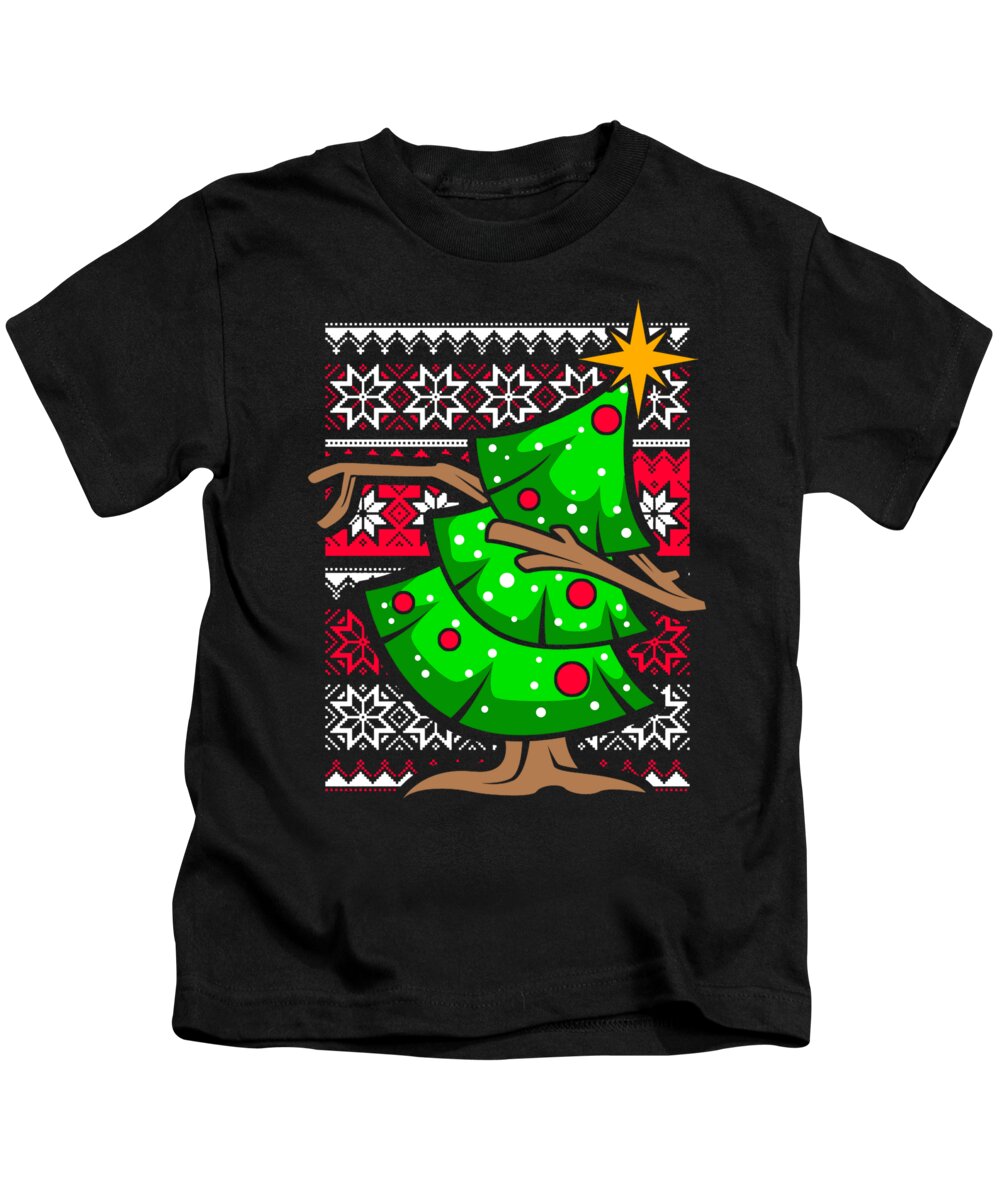 Christmas Kids T-Shirt featuring the digital art Ugly Christmas Dabbing Christmas Tree Xmas Gift by Mister Tee