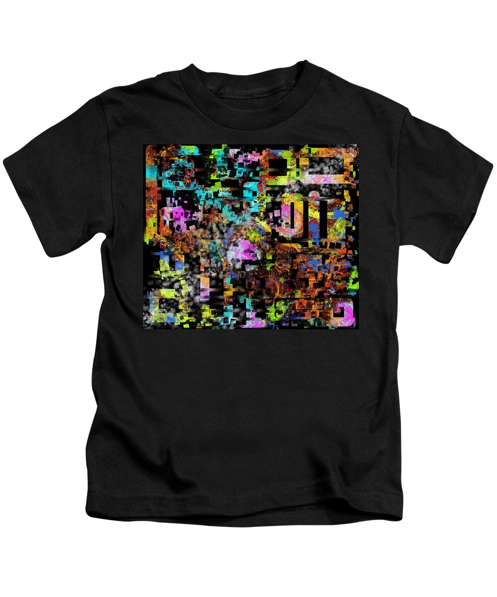 Modern Abstract Kids T-Shirt featuring the digital art Under The Sea Digital 1 by Joan Stratton