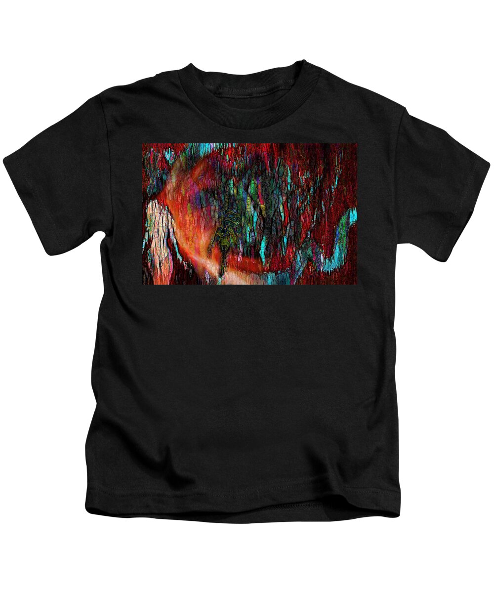 Modern Abstract Kids T-Shirt featuring the painting Women - Eve And The Temptress by Joan Stratton