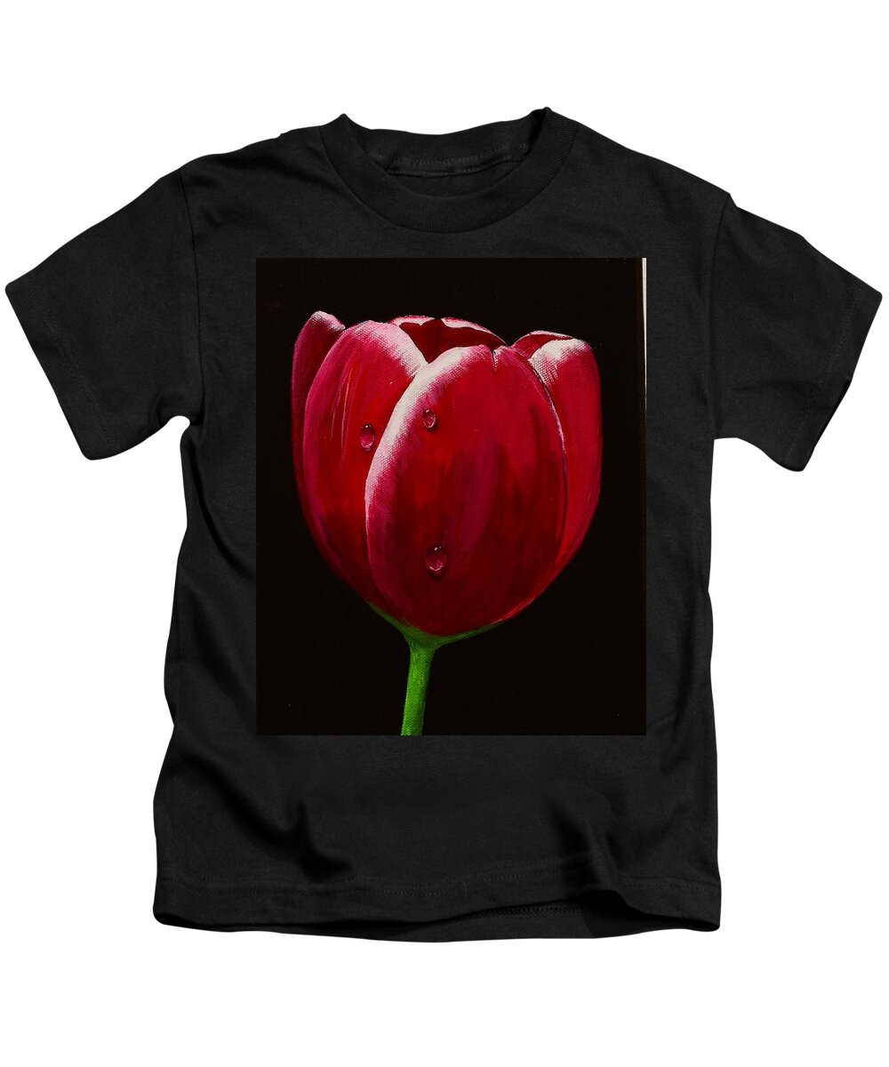 Tulip Kids T-Shirt featuring the painting April Showers #1 by Jimmy Chuck Smith