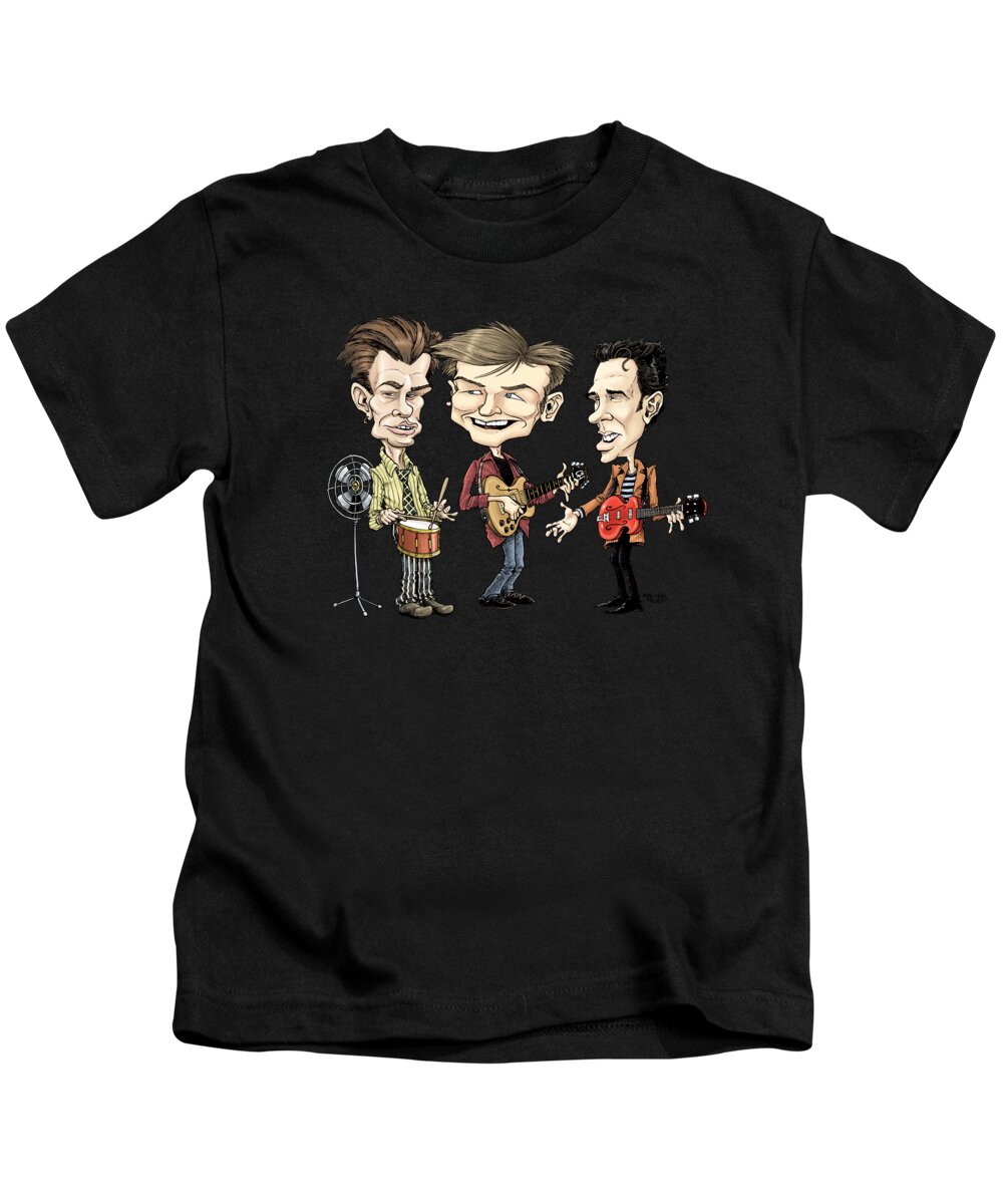 Caricature Kids T-Shirt featuring the drawing Crowded House #2 by Mike Scott