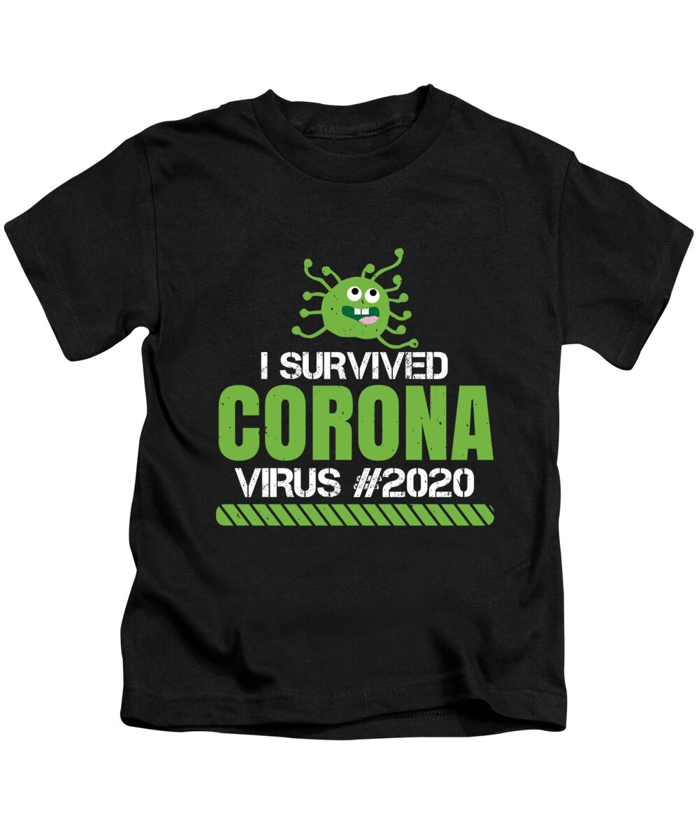 Sarcastic Kids T-Shirt featuring the digital art I survived coronavirus 2020 by Jacob Zelazny