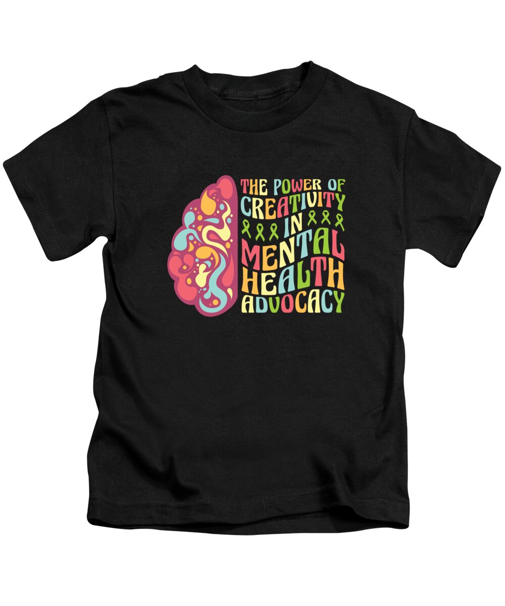 Mental Health Kids T-Shirt featuring the digital art Mental Health Artistic Awareness Month Abstract Art #1 by Toms Tee Store