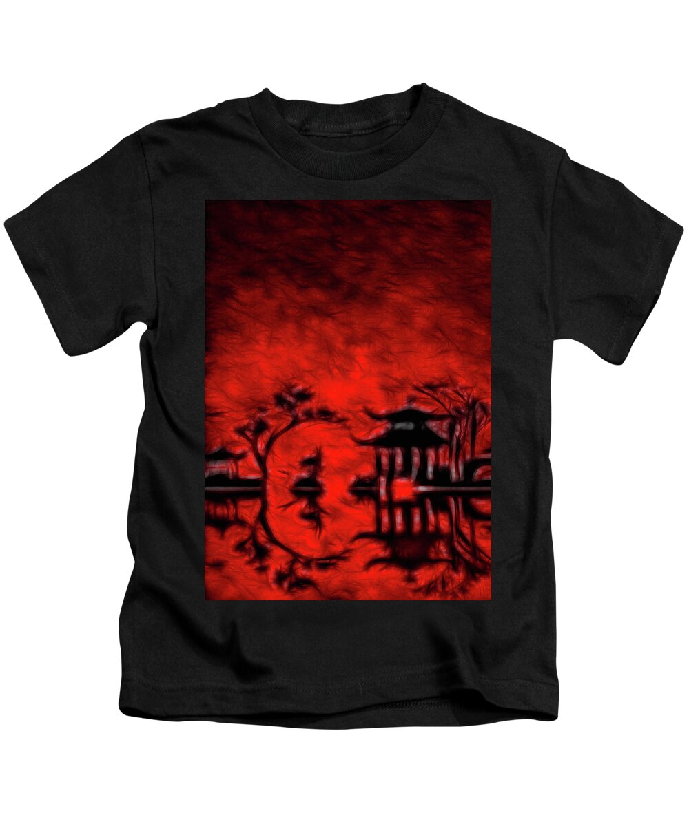 Painting Kids T-Shirt featuring the digital art Oriental Landscape #1 by Bruce Rolff