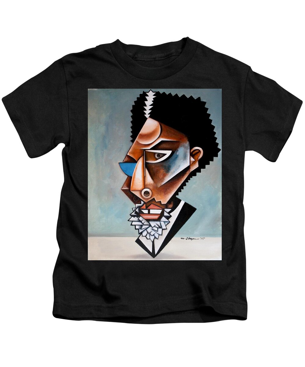 Cornel West Kids T-Shirt featuring the painting The Recondite / Cornel West #1 by Martel Chapman