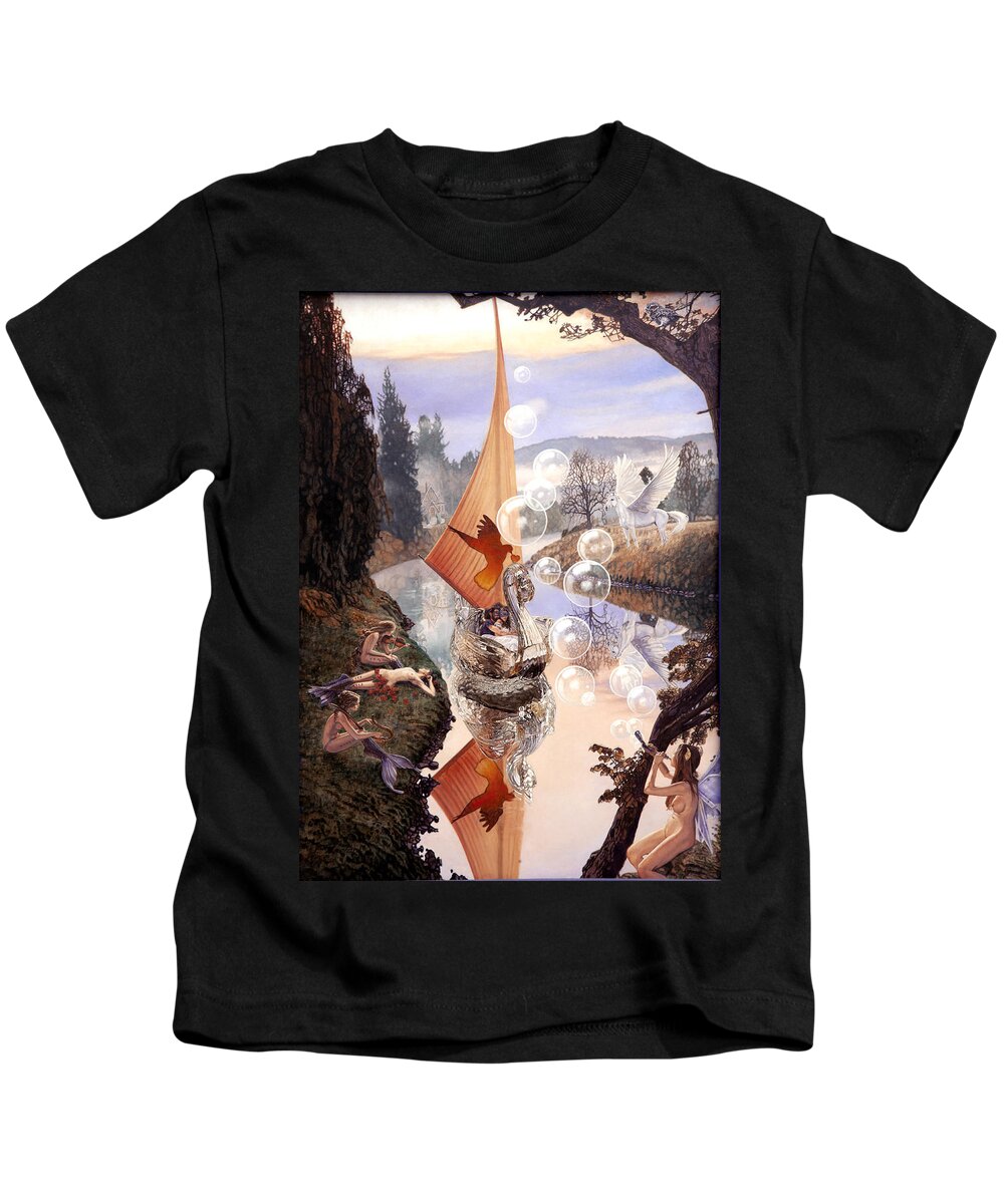 River Of Dreams Kids T-Shirt featuring the painting The River of Dreams by Patrick Whelan