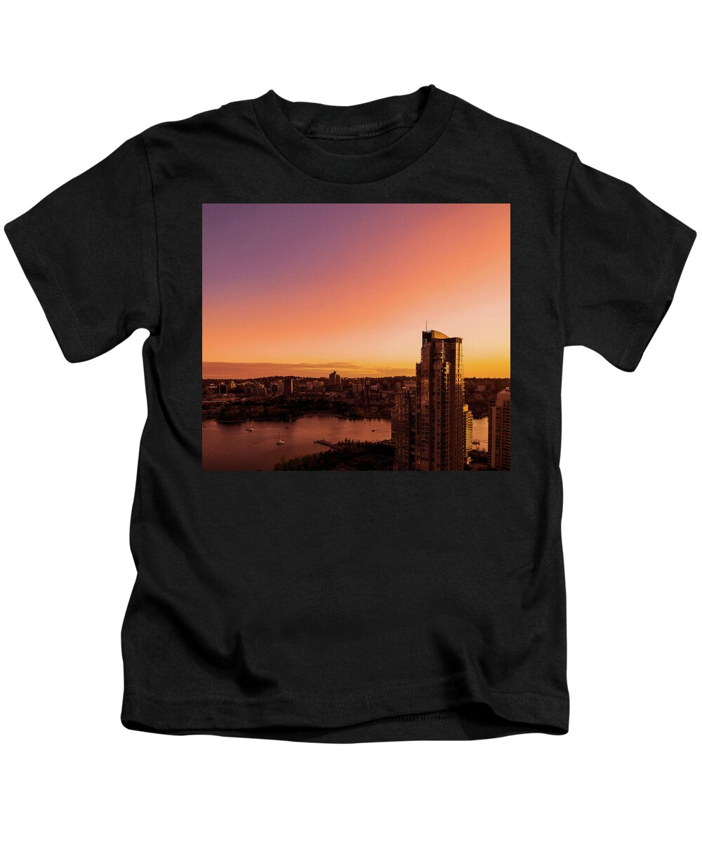 Vancouver Canada Kids T-Shirt featuring the photograph Vancouver British Columbia Canada Cityscape 4436 by Amyn Nasser