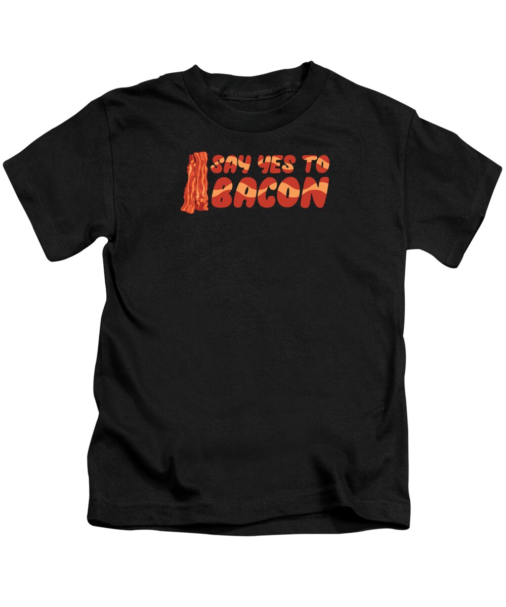 Bacon Kids T-Shirt featuring the digital art Bacon Meat Pork BBQ Barbecue Breakfast #10 by Mercoat UG Haftungsbeschraenkt