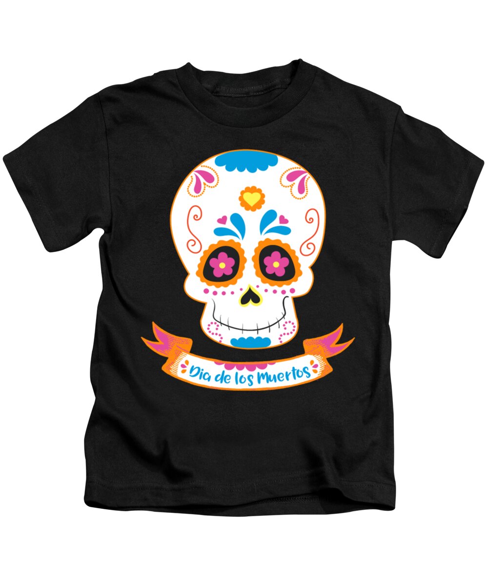 Day Of The Dead Kids T-Shirt featuring the digital art Day Of The Dead #11 by Tinh Tran Le Thanh