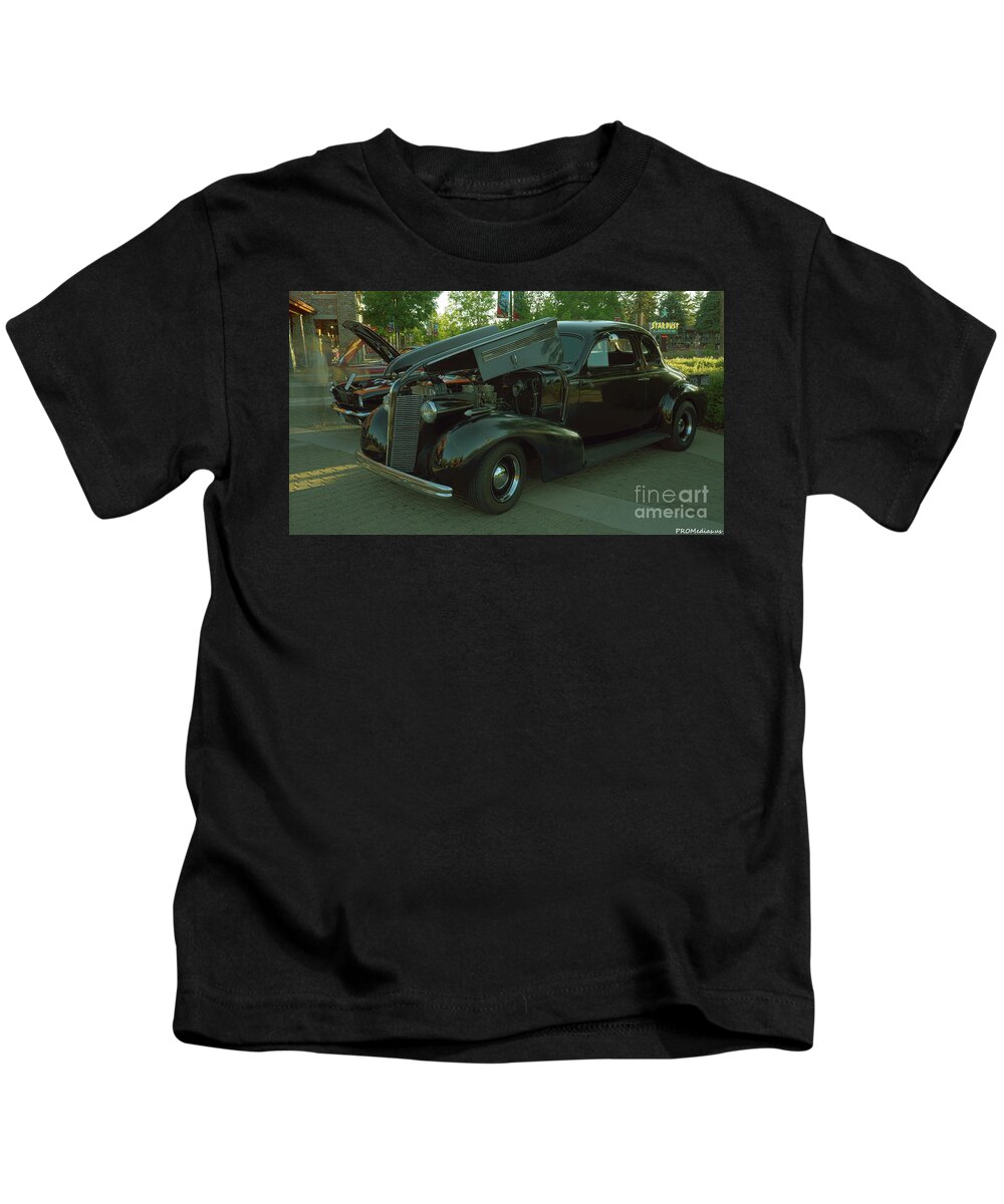 David Buick Kids T-Shirt featuring the photograph 1937 Buick by PROMedias US